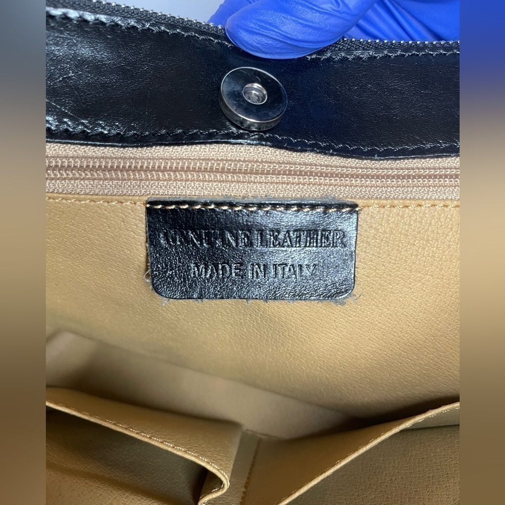 90s Vintage Florence Moon Leather Side-snap Satchel | Made in Italy - Picture 7 of 14